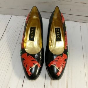 Vintage 80s ZALO Black LOBSTER Shoes Size 7 Novelty Tropical Retro